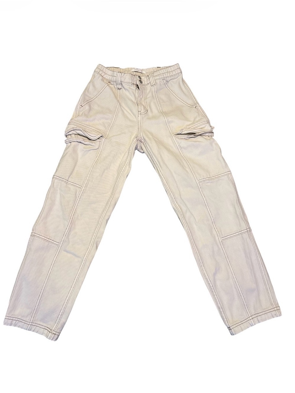 PacSun Women's Cream Straight Leg Cargo Pants